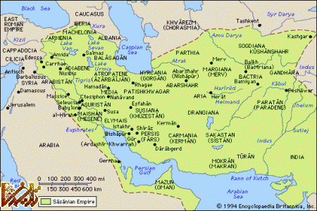 نقشه دوره سلسله ساسانی ها ساسانیان