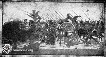 موزائیک از پمپئی که جنگ داریوش سوم و اسکندر مقدونی را در ایسوس نشان میدهد (موزه ناپل)