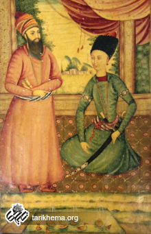 نقاشی آغا محمد خان و وزیر بزرگ خود ابراهیم خان کلانتر