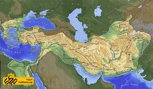 امپراطوری اسکندر از یونان تا مصر در جنوب و پاکستان در شرق