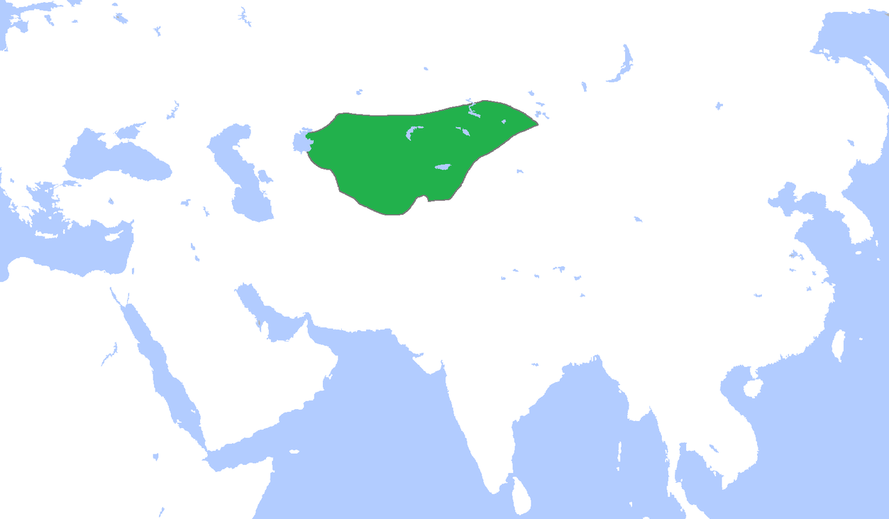 نقشهٔ قلمرو قراختاییان در پیرامون ۱۲۰۰ میلادی