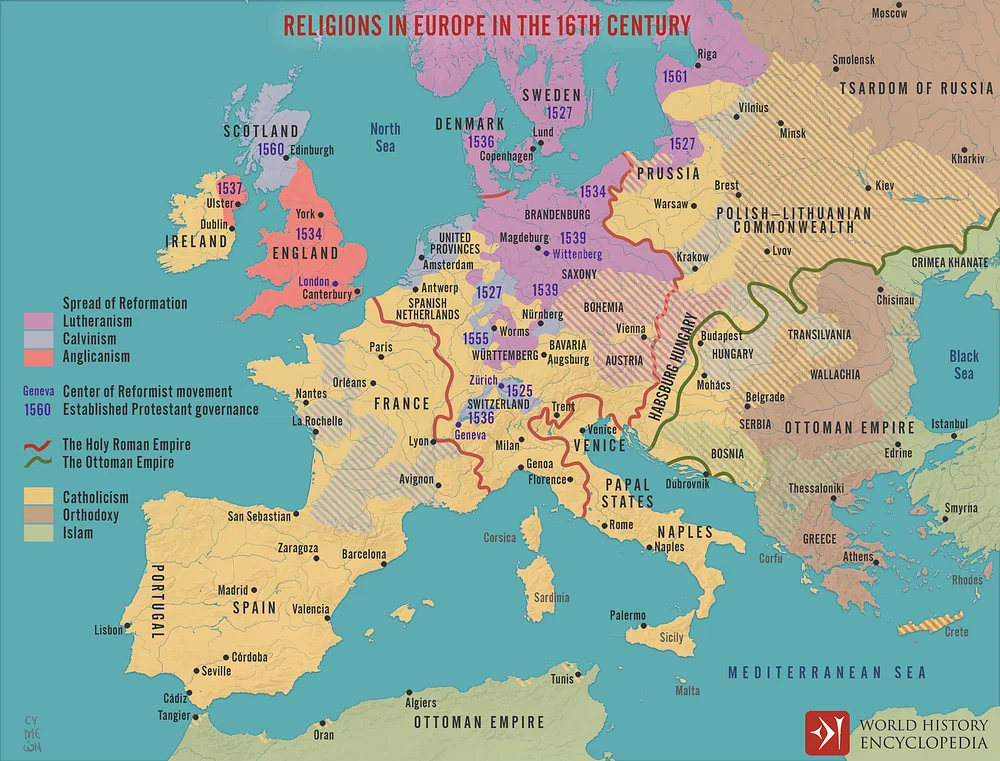 ادیان در اروپا در قرن شانزدهم