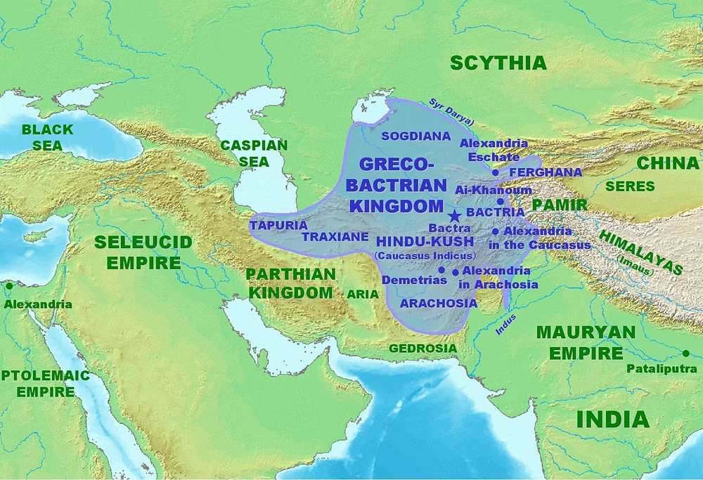 نقشه پادشاهی یونان-باختری