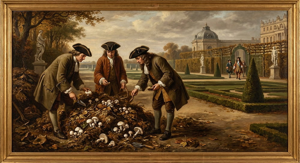 رویش قارچ دکمه ای بر روی کمپوست خربزه