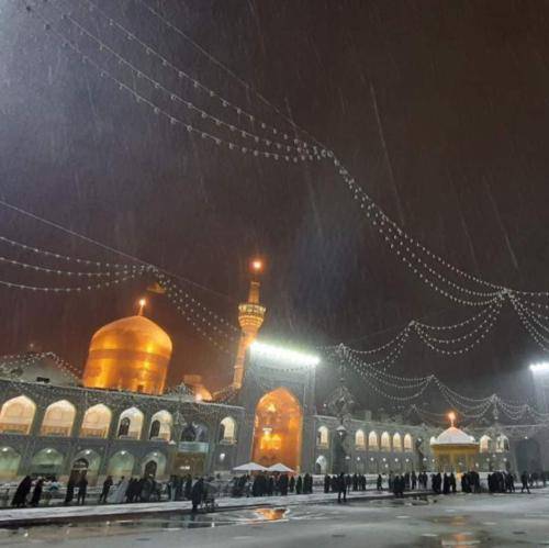 امیر حسینی زیر باران حرم